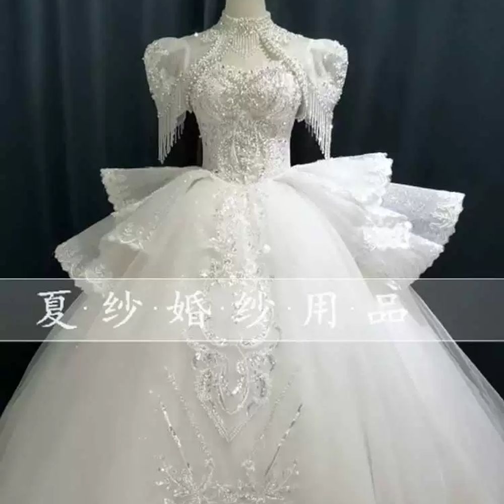 반팔 드레스볼레로 새틴 벌룬 퍼프 시스루 케이프 플라워 색상 웨딩볼레로 레이스 - 상세 이미지 4