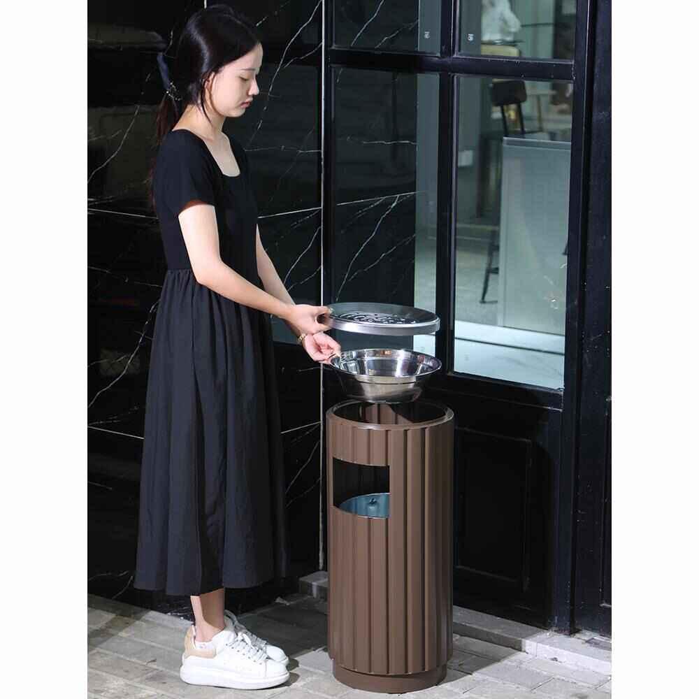휴지통 야외쓰레기통 분리수거 공공장소 실외 휴게소 광장 공원 호텔 캠핑장 로비 - 상품 이미지