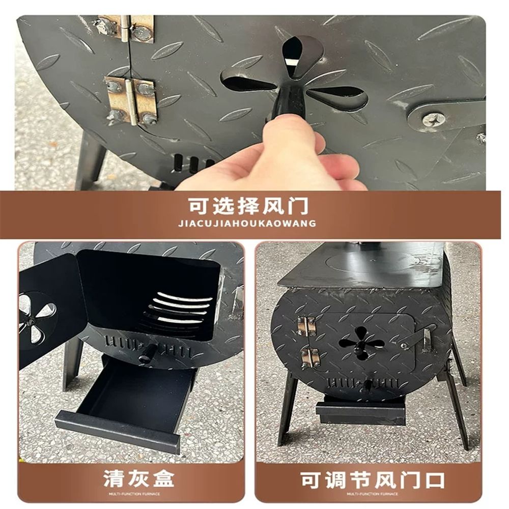 화목 거꾸로타는난로 불멍 펠릿 펠렛난로 장작화로 연소기 주물난로 무쇠 하향식 - 상세 이미지 4