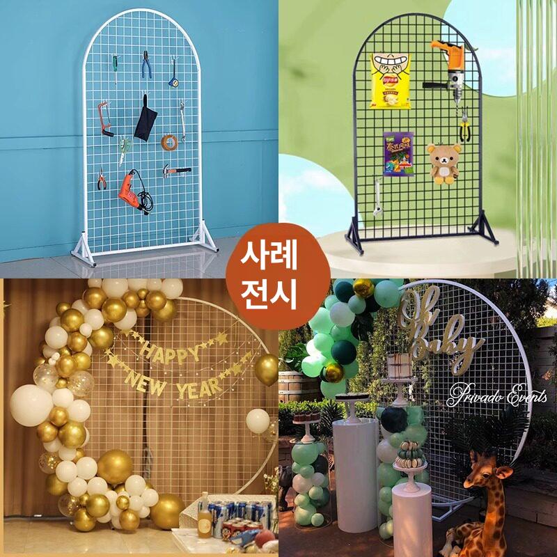 철제 네트망 스탠드 폴딩 전시대 원형 진열대 네트망선반 이동식철제선반 - 상세 이미지 4