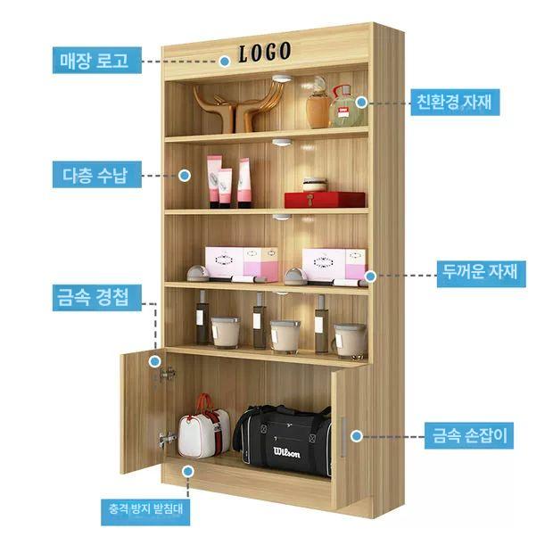 화장품 진열대 선반 바버샵 매니큐어 네일샵 향수 정리용 거울 조명 수납 디스플레이 선반 - 상세 이미지 4