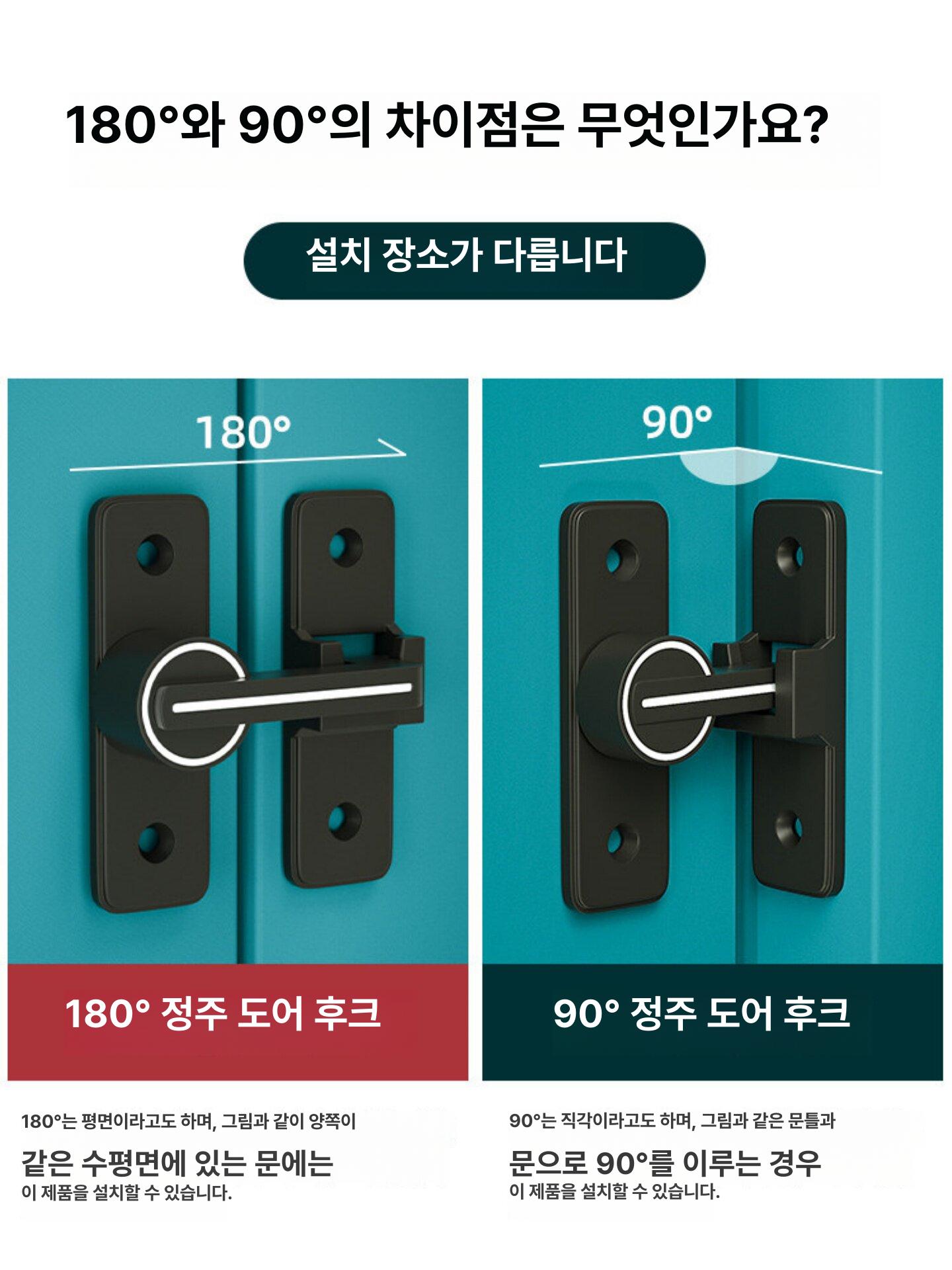 무타공 화장실 잠금장치 니켈 여닫이 걸쇠 사물함 대각선 비밀번호 - 상세 이미지 5