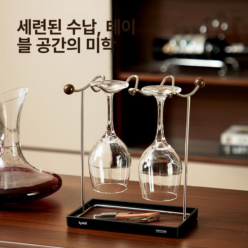 와인잔 거치대 선반 테이블 디스플레이 홈바 샴페인잔 수납 보관 미니 스탠드 받침대 - 상세 이미지 3
