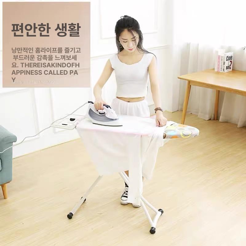 접이식 다림질판 가정용 스탠드다림판 중간형 패드 고급 입식 보호 덮개 원목다리미판 - 상세 이미지 3