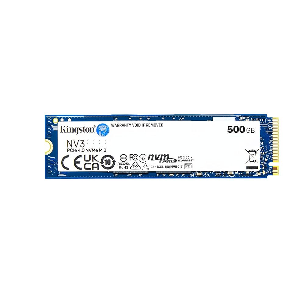 킹스턴 NV3 500GB M.2 2280 NVMe SSD | PCIe 4.0 Gen 4x4 최대 5000MB /s SNV3S / 500G 500GB - 상품 이미지