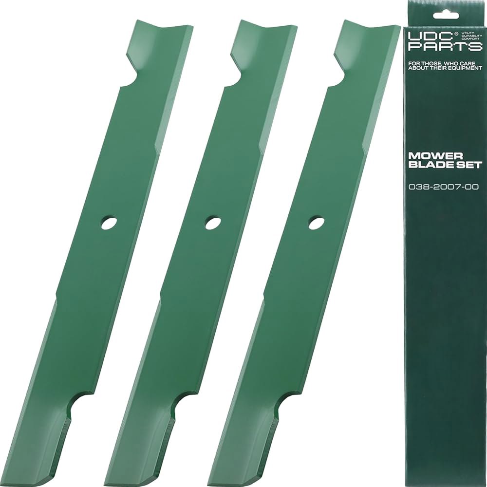 UDC 부품 60인치 잔디깎이 날 교체용 배드 보이 허슬러 Exmark Gravely Toro Dixie Chopper Ariens / 하이 트 멀칭 3팩 038-2007-00 - 상품 이미지