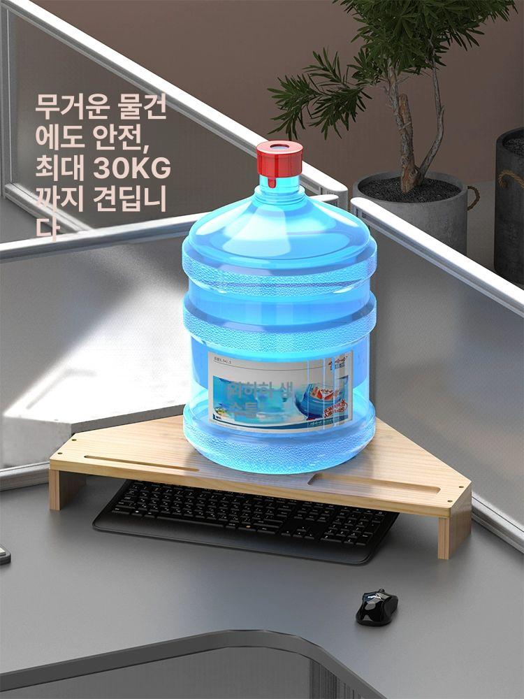 원목 사무실 코너모니터받침대 무페인트 공간활용 거치대 무도장 모니터선반 - 상세 이미지 2