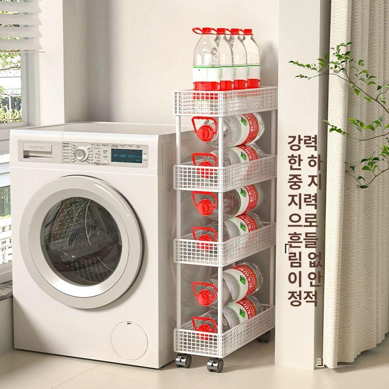 주방 수납 이동식 트롤리 냉장고 서랍 세탁실 거실 다기능 철제 웨건 수납장 - 상세 이미지 4