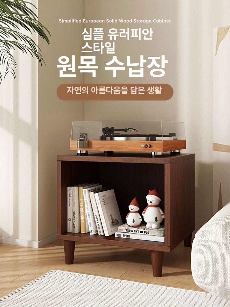 턴테이블 수납장 빈티지 엘피판 보관 인테리어 선반 음반 정리 장식장 오디오 라이프스타일 - 상세 이미지 2