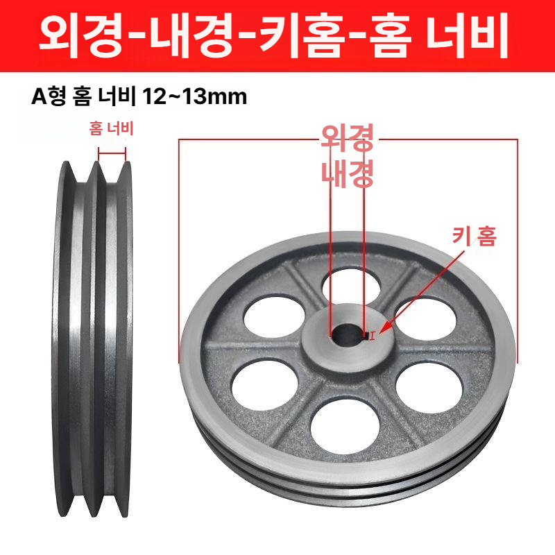 슬롯 내경 벨트풀리 주철 더블 타이밍 베어링 모터풀리 부품 도르래 스핀들 이중홈 - 상세 이미지 4