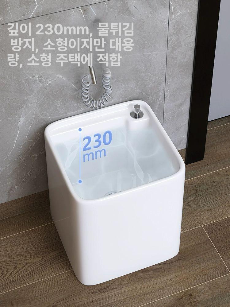 세라믹 밀대 걸레 짜는 통 욕실 발코니 청소 세척대 간편 물기 제거 건조 스탠드 - 상세 이미지 4
