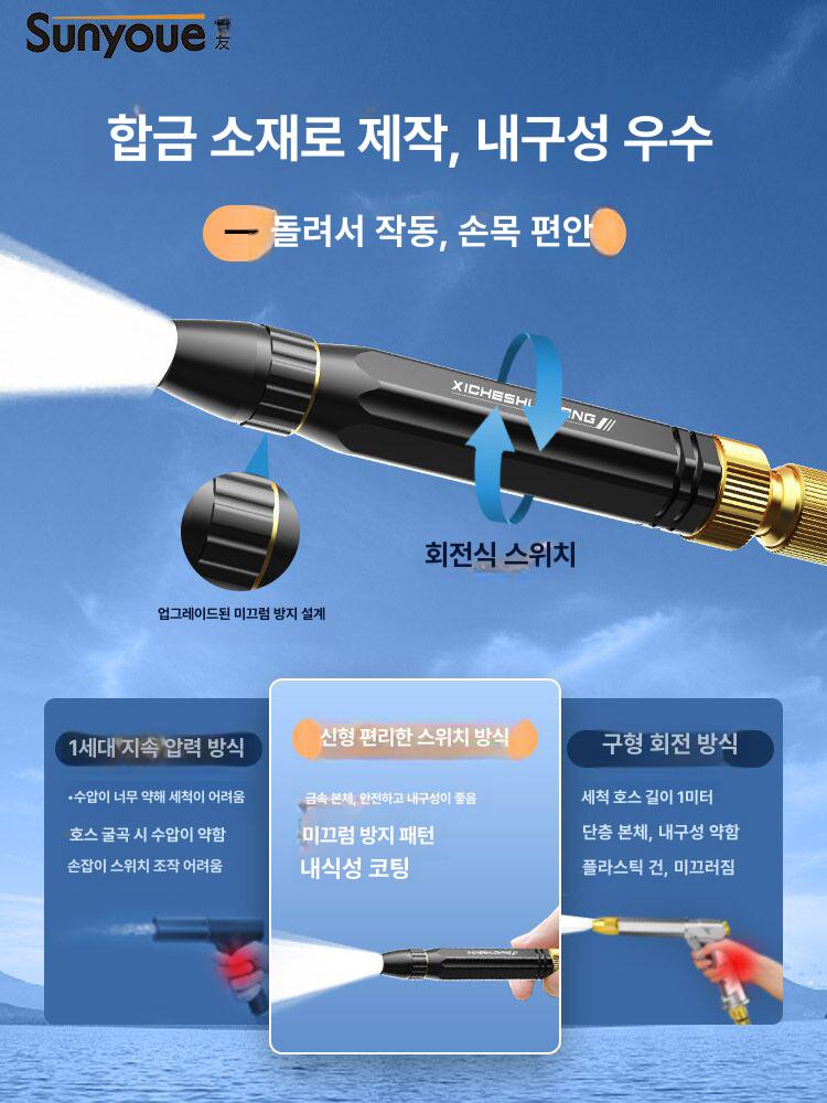 아코디언 신축 호스 정원 세차용 물분사 분무기 베란다 야외 다목적 물호 - 상세 이미지 5