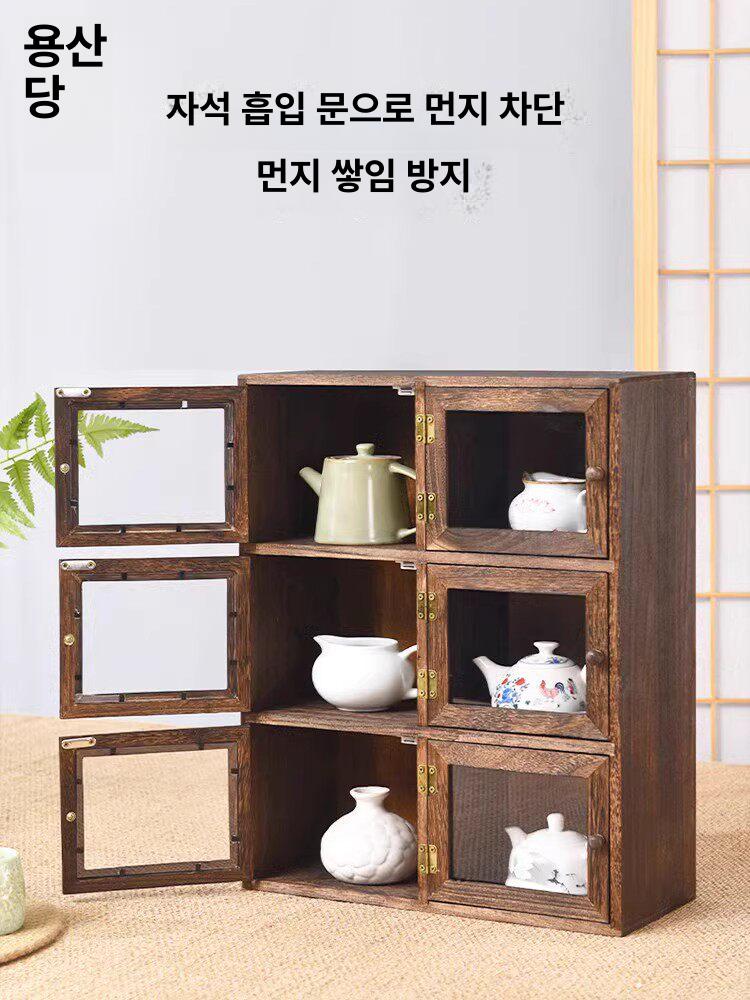 머그컵 진열장 수납장 다용도 장식장 홈카페 주방 찻장 다보각 컵 벽걸이 - 상세 이미지 2