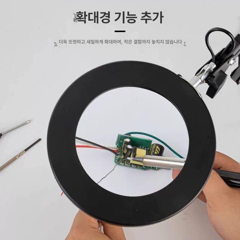검사용 확대경 고정 미세작업 스탠드 고배율 탁상용 관찰 수리용 자바라 고화질 섬유 - 상세 이미지 3