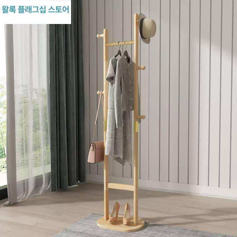 원목 드레스룸 옷걸이 고정식 코트랙 선반 벽면 수납 의류 걸이대 인테리어 옷장 - 상세 이미지 2