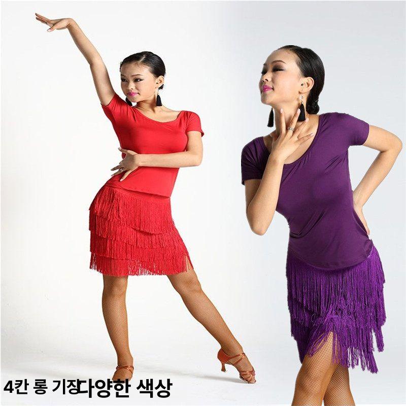 라틴 댄스 스커트 라인 방송 치마 줌바 하의 공연 여성 연습복 의상 - 상세 이미지 3