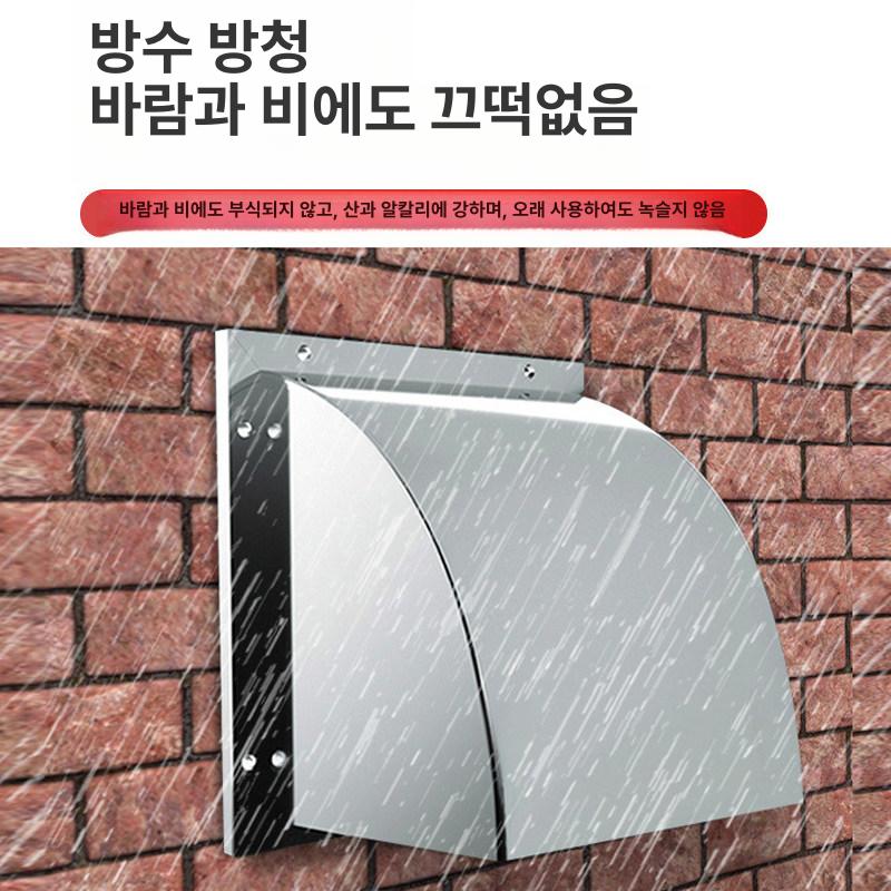 외부 환풍구 커버 스테인레스 후드캡 덮개 메쉬 스틸 방충망 배기구 외벽 파이프 야외용 - 상세 이미지 2