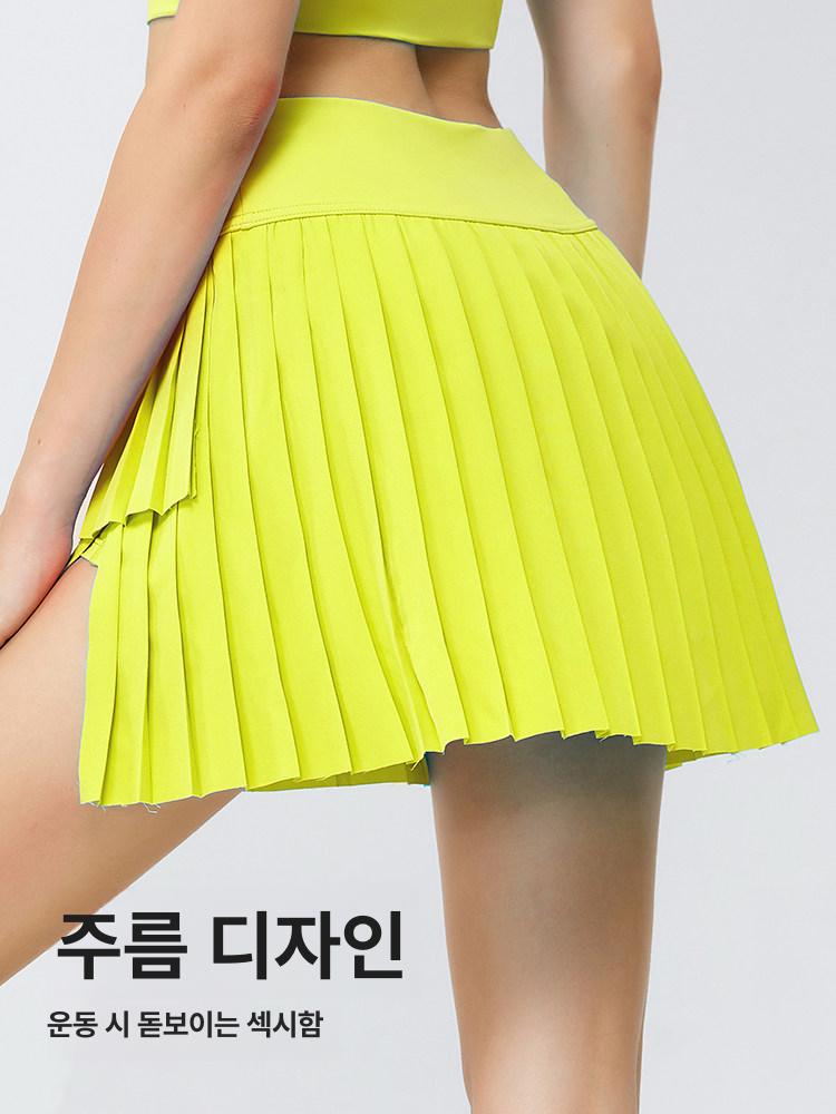 테니스 스커트 여름 플레어 플리츠 여자 속바지 치마바지 - 상세 이미지 3