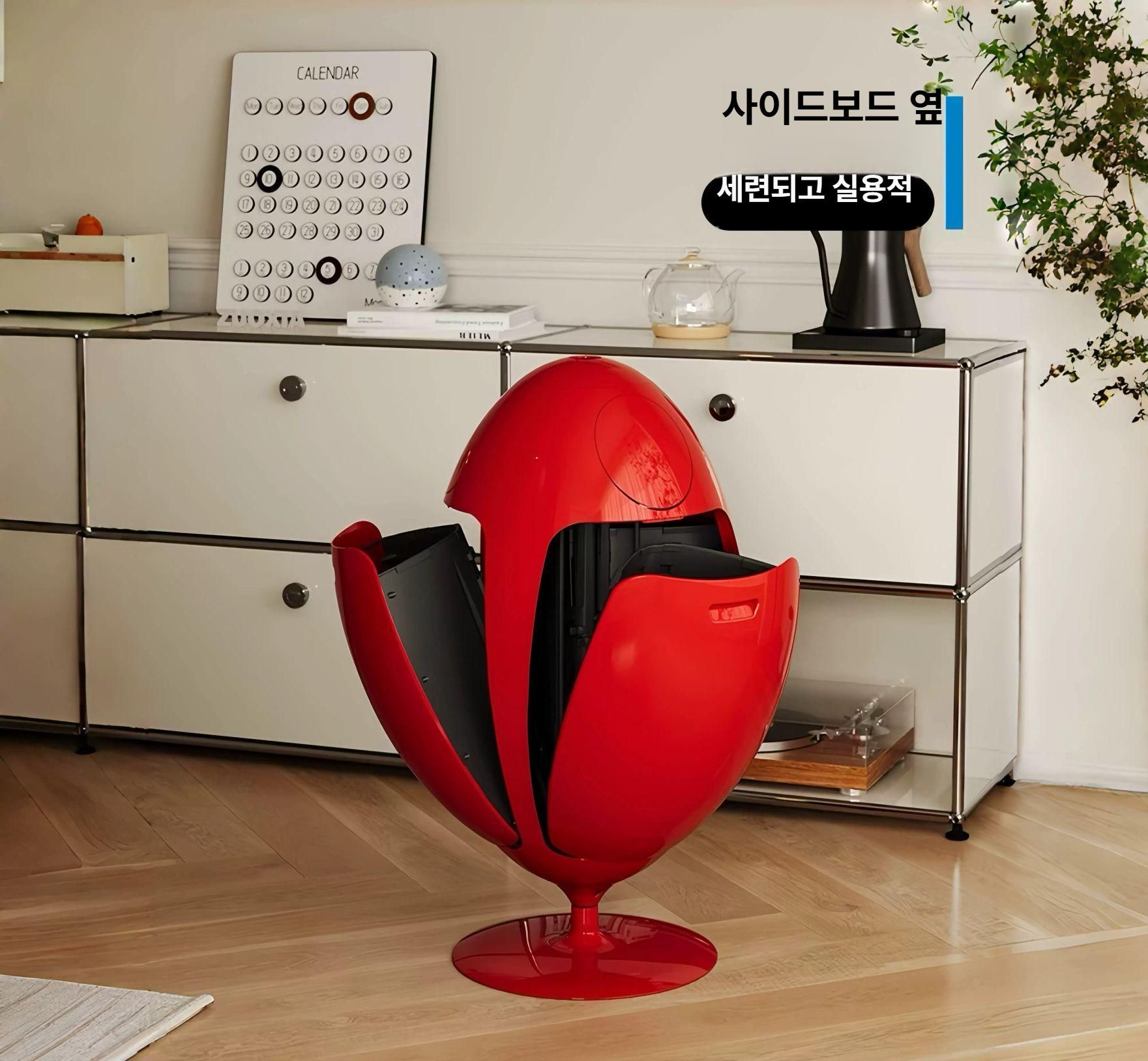 공룡알 계란 모양 쓰레기통 분리수거함 욕실 주방 귀여운 캐릭터 수납보관함 - 상세 이미지 4