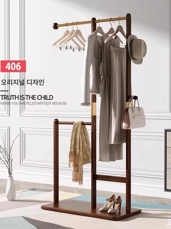 원목 미니행거 드레스룸 가정용 침실 튼튼한 받침대 현관 스탠드옷걸이 코트랙 기둥 - 상세 이미지 4