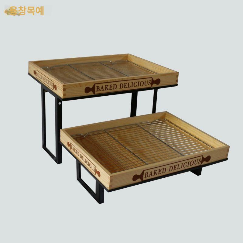 우드트레이 빵진열대 베이커리진열 매장디피 선반 쇼케이스 원목 계단식 디스플레이 - 상세 이미지 3