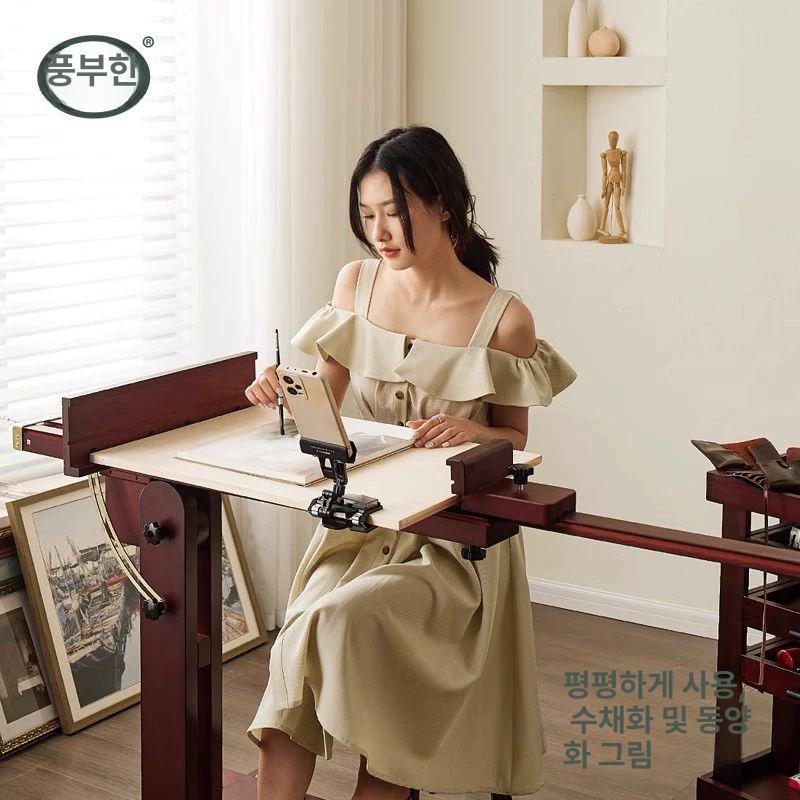 전시용 초대형 이젤 스탠드 각도조절 기능 대형 캔버스 그림판 나무바퀴 접이식 미술용품 - 상세 이미지 2