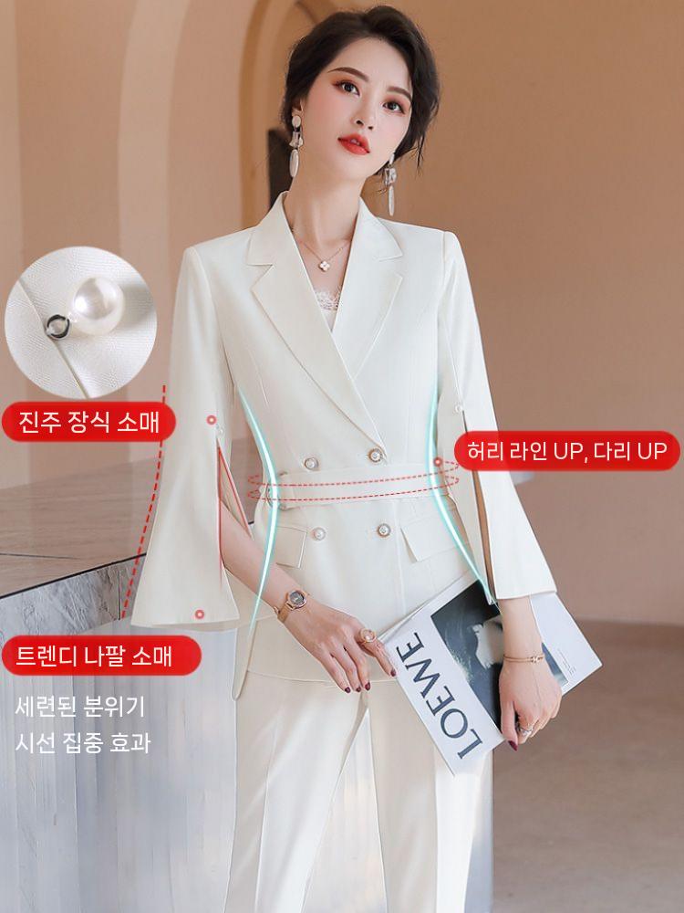 오피스룩 자켓 퍼프 블라우스 긴팔 반팔 셔링 셔츠 여름 여성 남방 레이스 시스루 루즈핏 - 상세 이미지 3