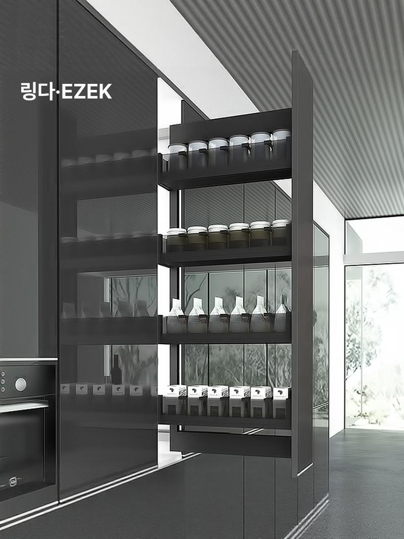 고하중 슬라이딩 레일 서랍 댐핑 캐비닛 상하단 천지 슬라이드 레일 한쌍 - 상세 이미지 4