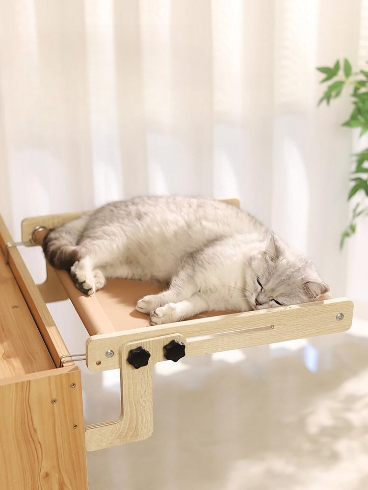 원목 고양이 직사각형 해먹 침대 선반 하우스 반려동물 반려묘 둥지 탈부착 캣 크리스마스 - 상세 이미지 4