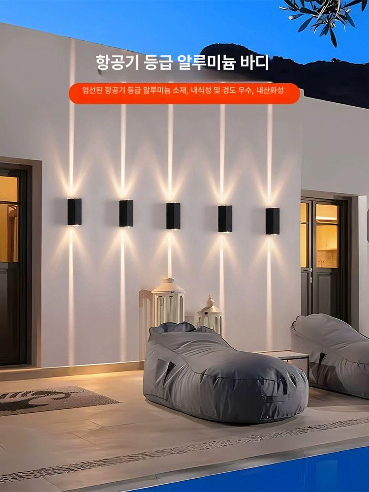 벽걸이 건물외벽등 방수 led 벽부등 전열 실외 라이트 램프 현관 사각 발코니 야외등 - 상세 이미지 3