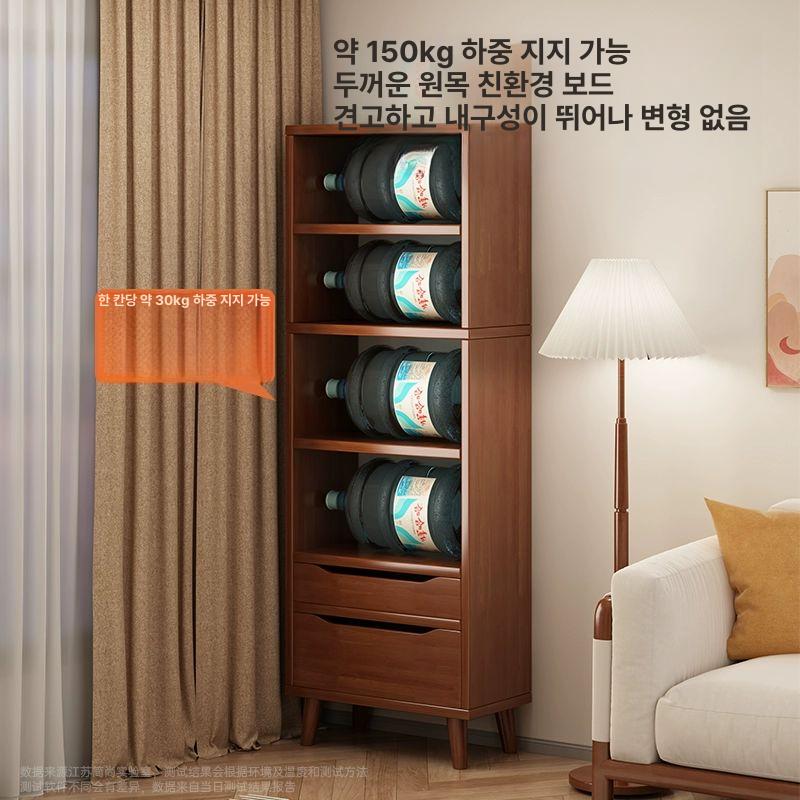 슬림 책장 틈새선반 거실 책꽂이 벽면수납 원목 코너 서재용 전면 수납장 - 상세 이미지 4
