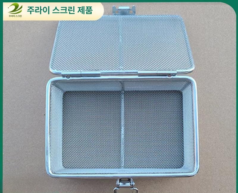 사각 채반 스텐망 스텐 바구니 체망 망 바스켓 청소바구니 스텐바구니 - 상세 이미지 5
