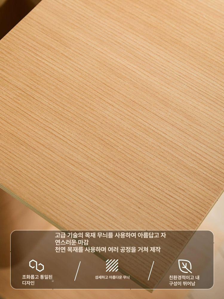우드 ㄷ자 미니 테이블 사이드 브라운 협탁 카페 엔틱 모듈 갈색 원목 책장 선반 거실 - 상세 이미지 4