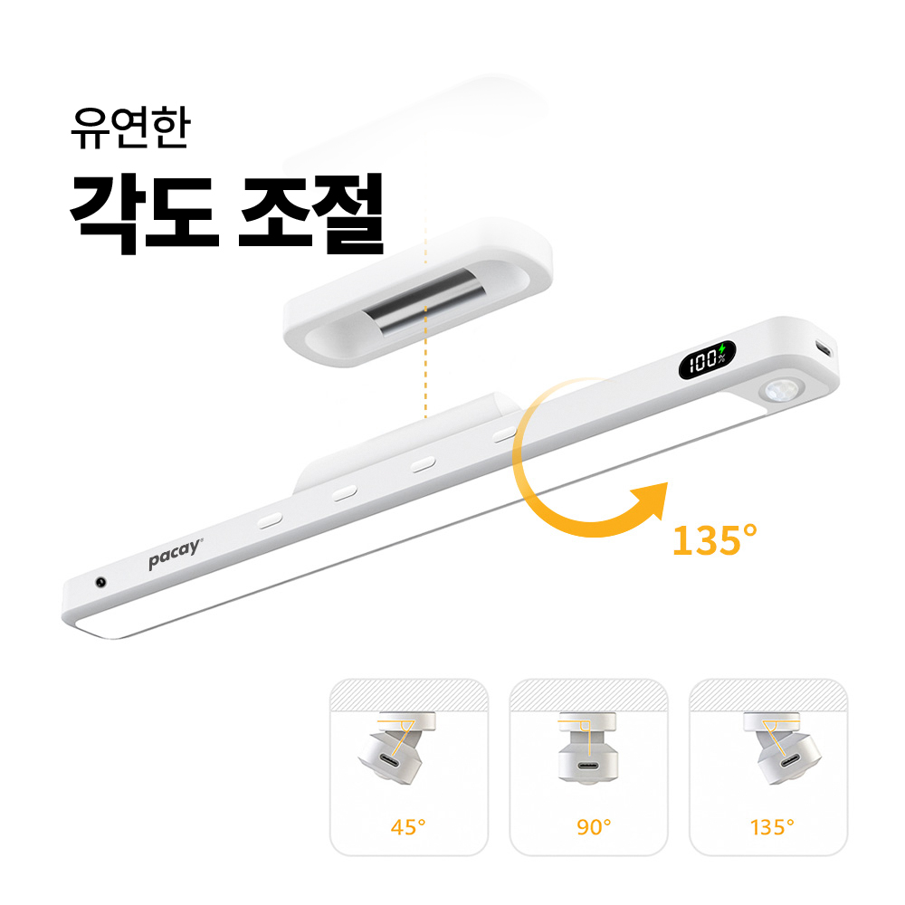 각도조절 센서등 배터리 대용량 무타공 천장형 LED 자석 거울 부착형 현관 파카이라이트 상품 이미지