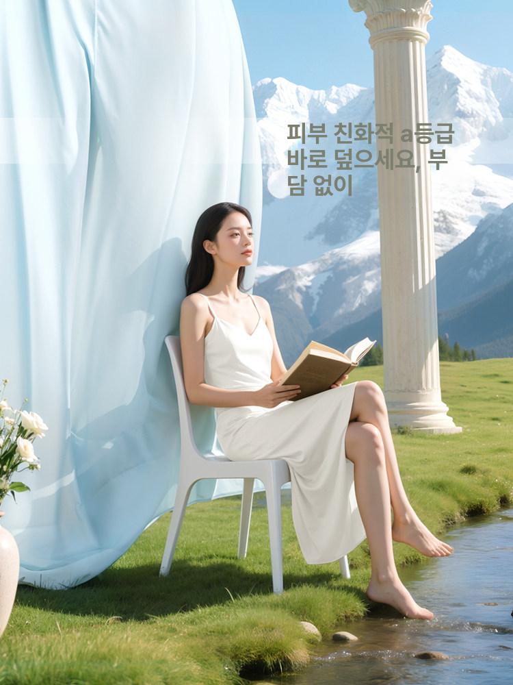 여름 냉감 얇은 홑이불 싱글사이즈 린넨 혼방 차렵이불 통풍 시원한 덮개 - 상세 이미지 3