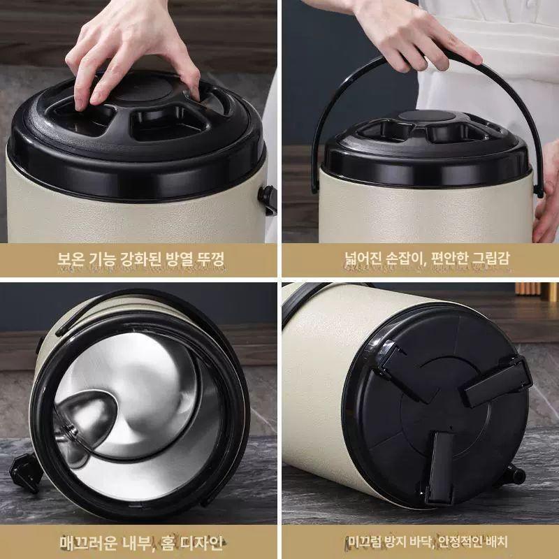 스텐 커피보온통 블랙 워터저그 음료 업소용 디스펜서 육수 보온병 단열 보온물통 - 상세 이미지 2