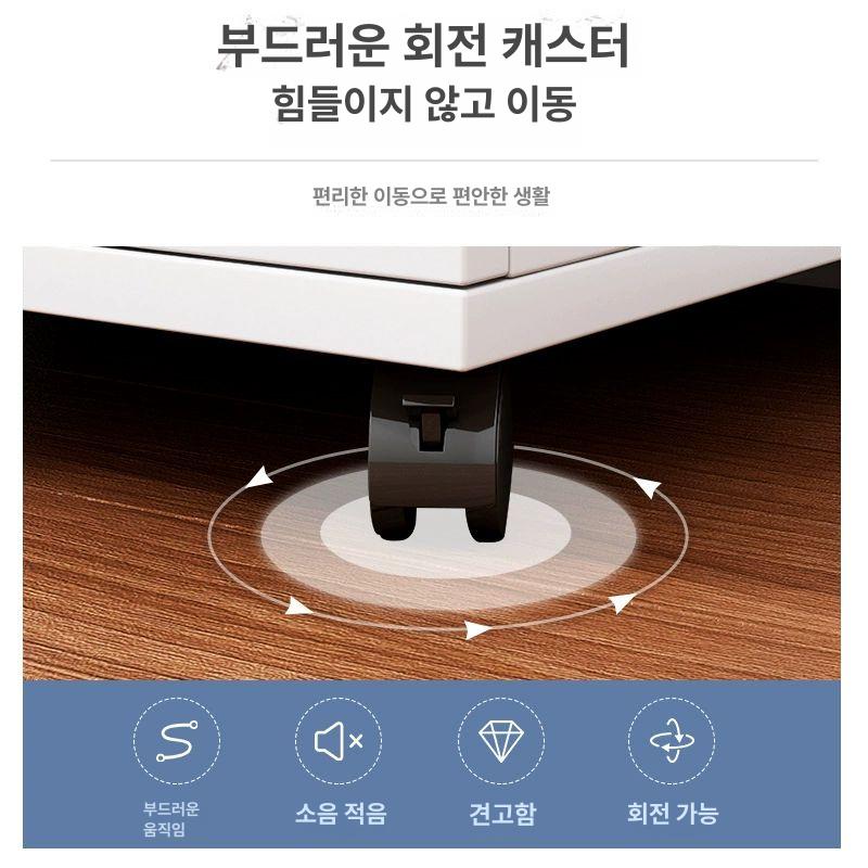 목재 수납장 서랍형 문서보관함 책상옆 사무실용 열쇠잠금 북유럽풍 이동식 - 상세 이미지 2
