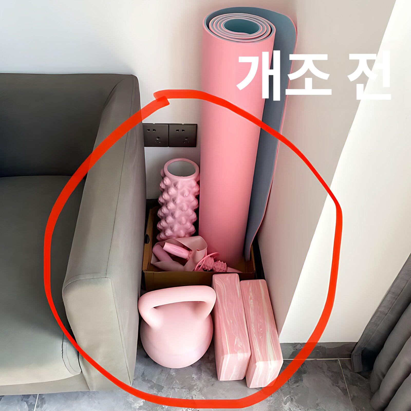 폼롤러 요가매트정리함 운동용품 홈트 피트니스 선반 스탠드 정리대 기구 수납함 카트 - 상세 이미지 2