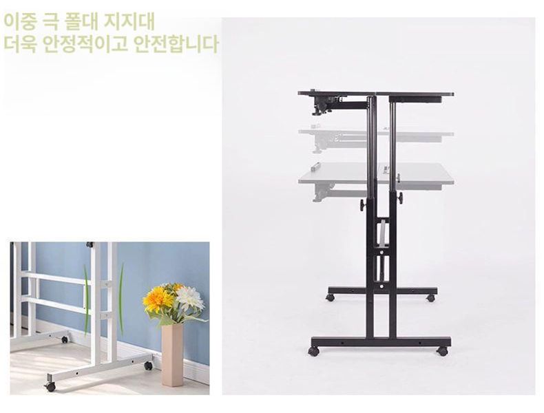 1인용 높이조절 스탠딩 책상 수동 모션 사무실 학생 학습용 서서하는 책상 - 상세 이미지 4