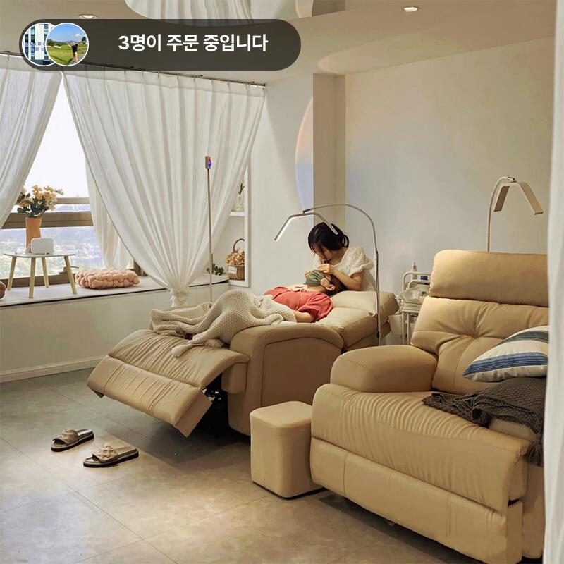 네일 리프트 리클라이너의자 전동의자 뷰티 미용실 안락 전동체어 화이트 - 상세 이미지 2