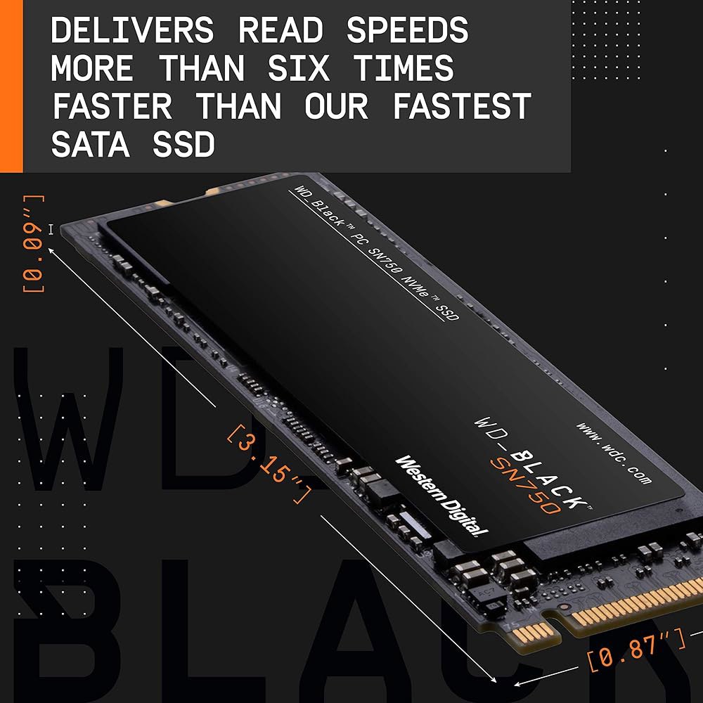 WD_BLACK 500GB SN750 NVMe 내장 게이밍 SSD 솔리드 스테이트 드라이브 - Gen3 PCIe, M.2 2280, 3D NAND, 최대 3,430MB/s WDS5 - 상세 이미지 2