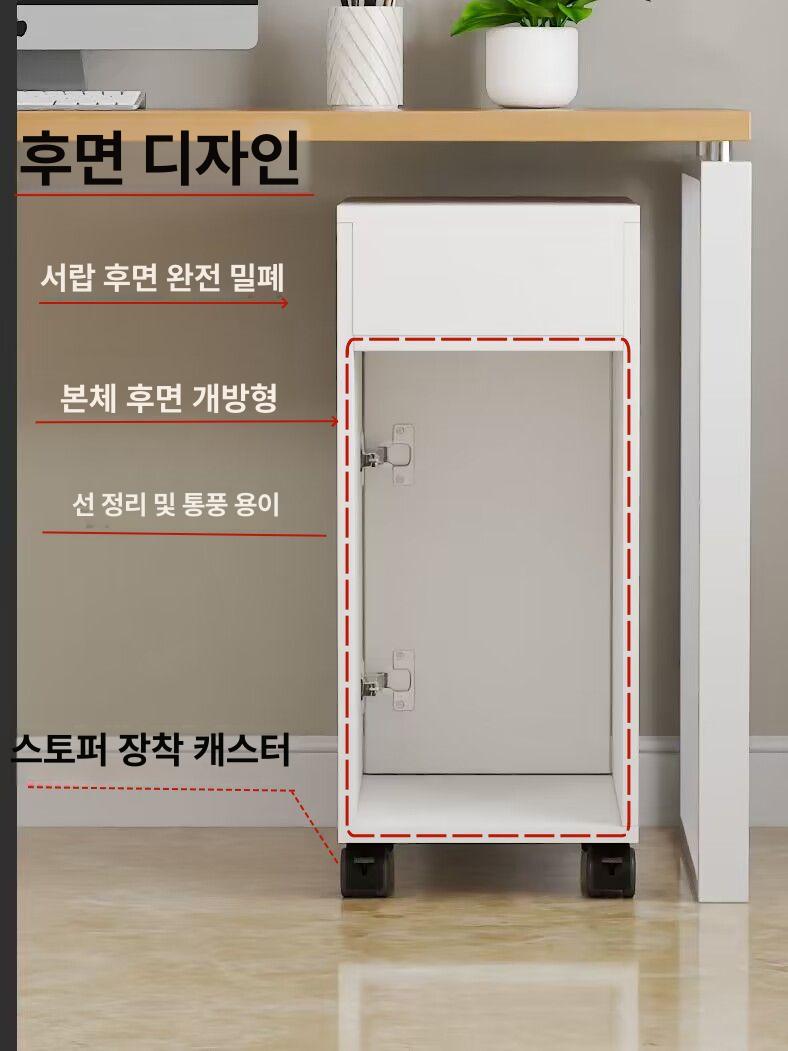 컴퓨터본체 수납장 잠금 서랍식 보관함 이중 수직랙 이동식 바퀴 책상 정리 산업용 - 상세 이미지 4