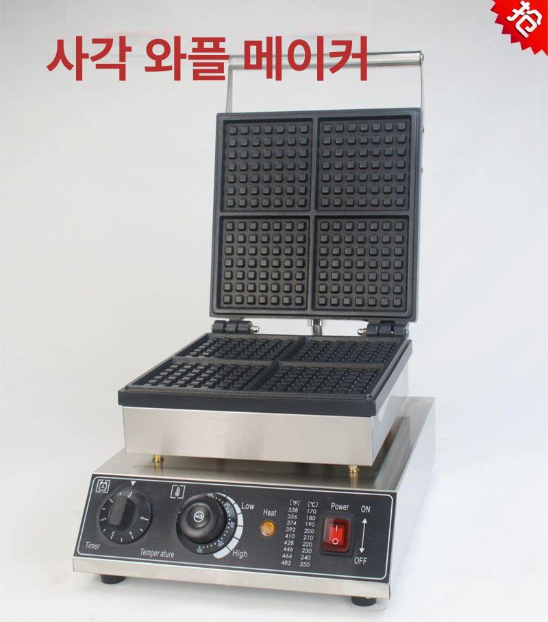 와플메이커 전기 4구 원형 사각형 팬케이크 홈카페 주방용품 베이킹 조리기구 - 상세 이미지 2