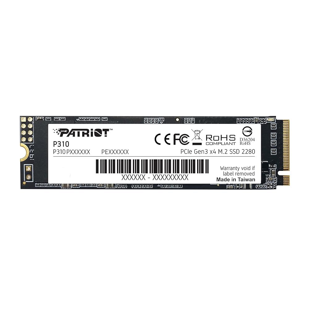 패트리어트 메모리 P310 240GB 내장 SSD - NVMe PCIe M.2 3세대 x 4 저전력 소비 솔리드 스테이트 드라이브 P310P240GM28 240 GB - 상품 이미지