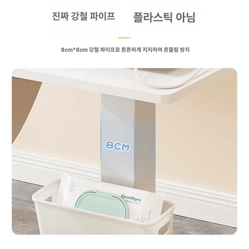 미용실 이동식 카트 다용도 웨건 드레싱 정리 수납 철제 바퀴 화이트 - 상세 이미지 4
