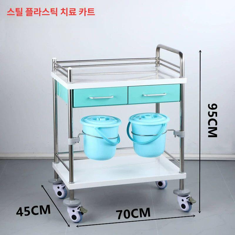 스테인리스 핸드카트 3단 식당용 운반 트롤리 이동식 드레싱 카트 소형 - 상세 이미지 3