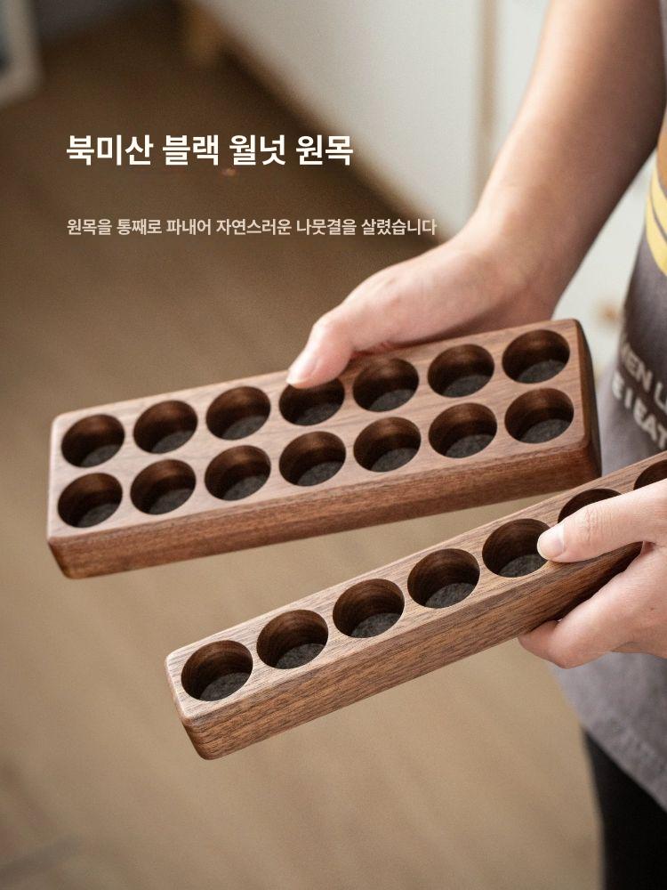 아로마 오일거치대 7구 보관 선반 오일병 진열 원형 수납랙 원목오일랙 수납함 - 상세 이미지 4