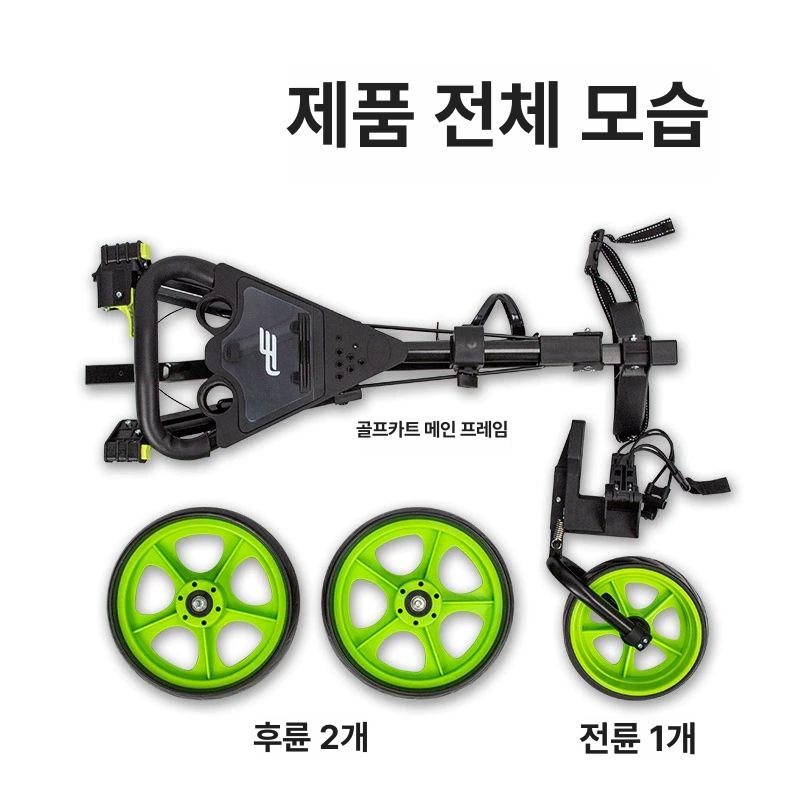 경량 골프백카트 접이식 트롤리 바퀴 스탠드 핸드카트 운반 손잡이 짐카트 푸시카트 - 상세 이미지 4