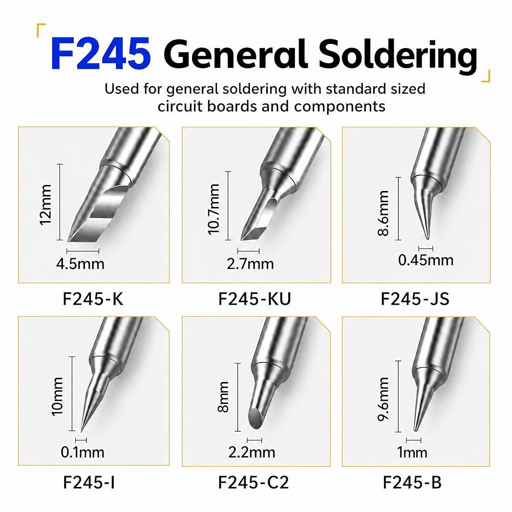 FNIRSI DWS-200 200W 245 정밀 디지털 납땜 스테이션 키트, 6개의 F245 팁과 2개의 헬핑 핸드, 온도 값 및 곡선 모드, 3가지 저장, 풀 컬러 디스플레이 - 상세 이미지 3