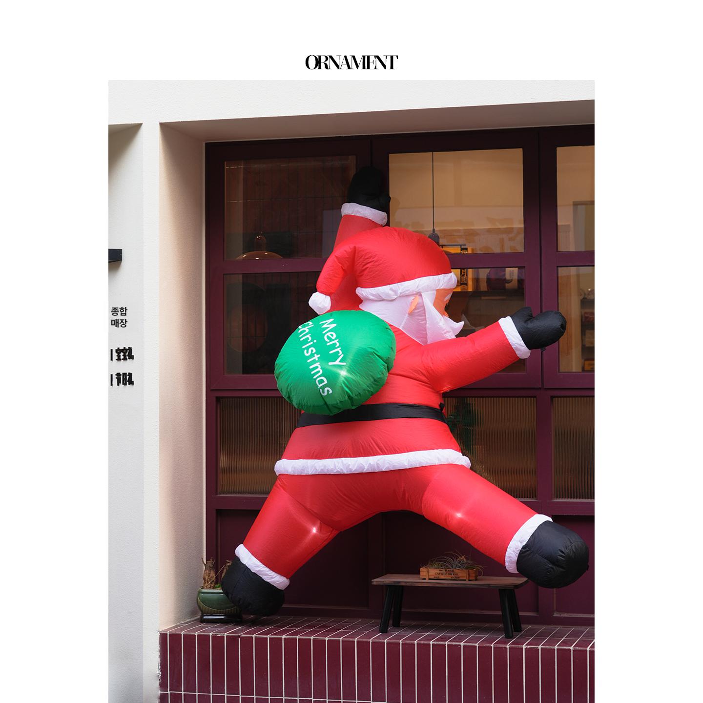 성탄절 앉아있는산타인형 사람크기 야외 대형 에어벌룬 장식 포토존 산타클로스 - 상세 이미지 2
